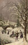 CPA Fantaisie Femmes Patin a glace