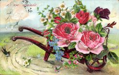 CPA Fantaisie Fleurs