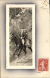 VINTAGE POSTCARD Fantasy Woman and riding Horse