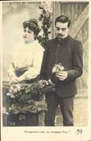VINTAGE POSTCARD Fantasy Woman the flower of engagement