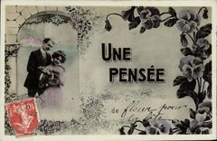 VINTAGE POSTCARD Fantasy Woman a thought