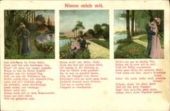 VINTAGE POSTCARD Fantaisie Woman Nimm mich put
