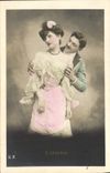 VINTAGE POSTCARD Fantasy Woman the abandonment