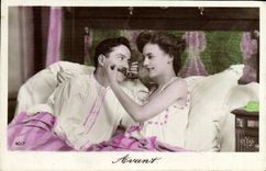 VINTAGE POSTCARD Fantasy Front Woman