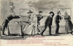 VINTAGE POSTCARD Fantasy Woman Tragic Morvandiau Marriage outcome