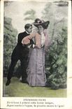 VINTAGE POSTCARD Fantaisie Woman In love Fishes