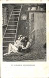 VINTAGE POSTCARD Fantasy Woman a traveller undertaking