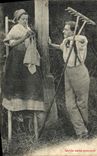 VINTAGE POSTCARD Fantasy Woman idylle without words Peasant
