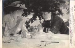 CPA Fantaisie Femme Salon 1914 Leon Felix Le dejeuner sous la tonnelle