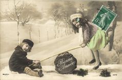 CPA Fantaisie Enfants Balancoire