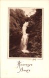 VINTAGE POSTCARD Fantaisie Cascades Happy year
