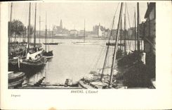 POSTAL Amberes de la VENDIMIA los barcos de Scheldt