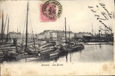POSTAL Amberes de la VENDIMIA los barcos de los muelles