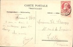 La POSTAL Amberes de la VENDIMIA antes de la salida para Congo tiene borde de Anversville