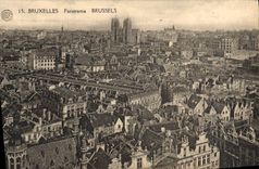 VINTAGE POSTCARD Brussels Panorama