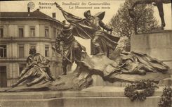 POSTAL Amberes de la VENDIMIA el monumento Militaria de la guerra