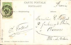 Museo de Amberes de la POSTAL de la VENDIMIA de artes hermosos