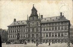 POSTAL Amberes de la VENDIMIA el ayuntamiento