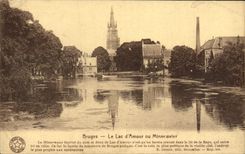 POSTAL Brujas de la VENDIMIA el lago del amor o de Minnewater