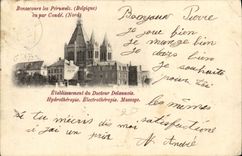 VINTAGE POSTCARD Bonsecours Lez perunclez Or by Cop Establishment of Doctor Delaunois Hydrotherapie Electrotherapy