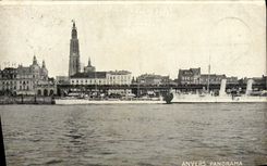 CPA Anvers Panorama Bateau