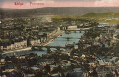 VINTAGE POSTCARD Liege Panorama