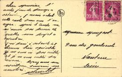 Cabinas y Kursaal de Ostende de la POSTAL de la VENDIMIA