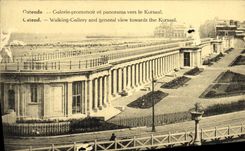 CPA Ostende Galerie Promenoir et panorama vers le Kursaal