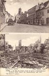 VINTAGE POSTCARD Ypres the Street of the Orchard before and after the Militaria Bombardment