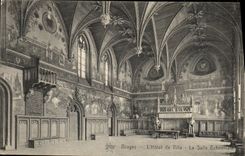 POSTAL Brujas de la VENDIMIA el ayuntamiento el echevinale del sitio