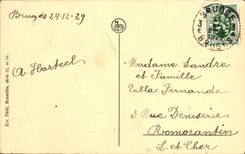 POSTAL Brujas Quay de la VENDIMIA del puente de la llave