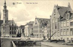 VINTAGE POSTCARD Bruges Places Jean Van Eyck