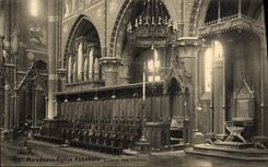 VINTAGE POSTCARD Maredsous Abbey church Abbey Chorus of the monks