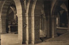 VINTAGE POSTCARD Maredsous Abbey church Crypt sour chorus of the monks