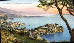 VINTAGE POSTCARD Monaco the Principality and the Cape Martin