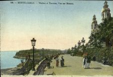 CPA Monte Carlo Theatre et Terrasse Vue sur Monaco