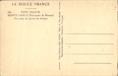 CPA Monaco Monte Carlo Vue prise des jardins de Monaco
