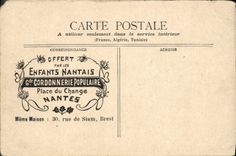 Lugares populares de Coordonnerie de los niños de San Remo Publicite Nantes de la POSTAL de la VENDIMIA del intercambio de Nantes