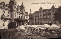 CPA Monte Carlo Le Casino et Terrasse Cafe de Paris 