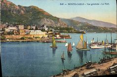 CPA Monte Carlo Vue Generale Le Port Bateaux