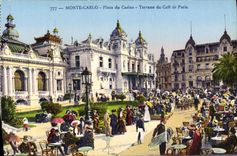CPA Monte Carlo Place du Casino Terrasse du Cafe de Paris 