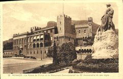 CPA Monaco Le palais du prince et le monument commemoratif du 25eme anniversaire de son regne