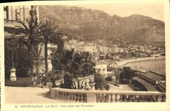 CPA Monte Carlo La Gare Vue Prise des Terrasses