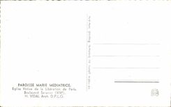 MODERN CARD Mediating Marie Parish Vative Church of the Release of Paris Serurier Boulevard