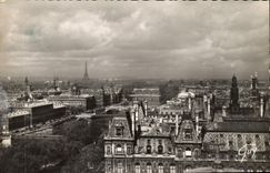CPM Paris Et Ses Merveilles Perspective des sept ponts Hotel de ville Sainte Chapelle Tour Eiffel Conciergerie