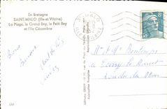 CPM Saint Malo La Plage le Grand Bey le Petit Bey et l'Ile Cezambre