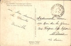 CPM Saintes Les Arenes Gallo Romaines Detail de voutes et le clocher Saint Eutrope