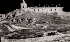 MODERN CARD the Observatory of Puy de Dome under its armor of ice