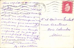 POSTAL Clermont de la VENDIMIA que calza la calle de las grasas