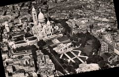CPM Paris Vue generale Le Square Willette et la Basilique du Sacre Coeur de Montmartre